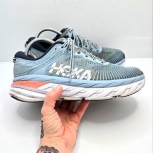 Hoka | Bondi 7 pastel blue running low-top sporty sneakers | WMS 9